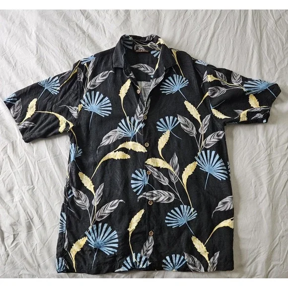 Tommy Bahama Hawaiian Shirt Button Up Short Sleeve All Over Print Silk/Rayon M - Picture 2 of 6